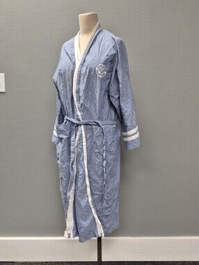 Barrington Blue Chambray Nautical Robe One Size Coastal Grandpacore VTG
